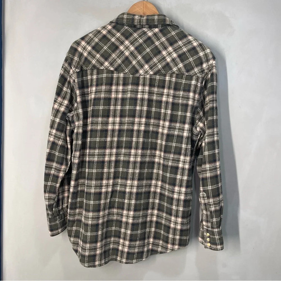 Moose Creek Pearl Snap Flannel Shirt Men’s Medium Thick Heavyweight 100% Cotton - Picture 9 of 9